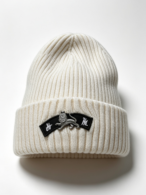 Lion Heart White Beanie