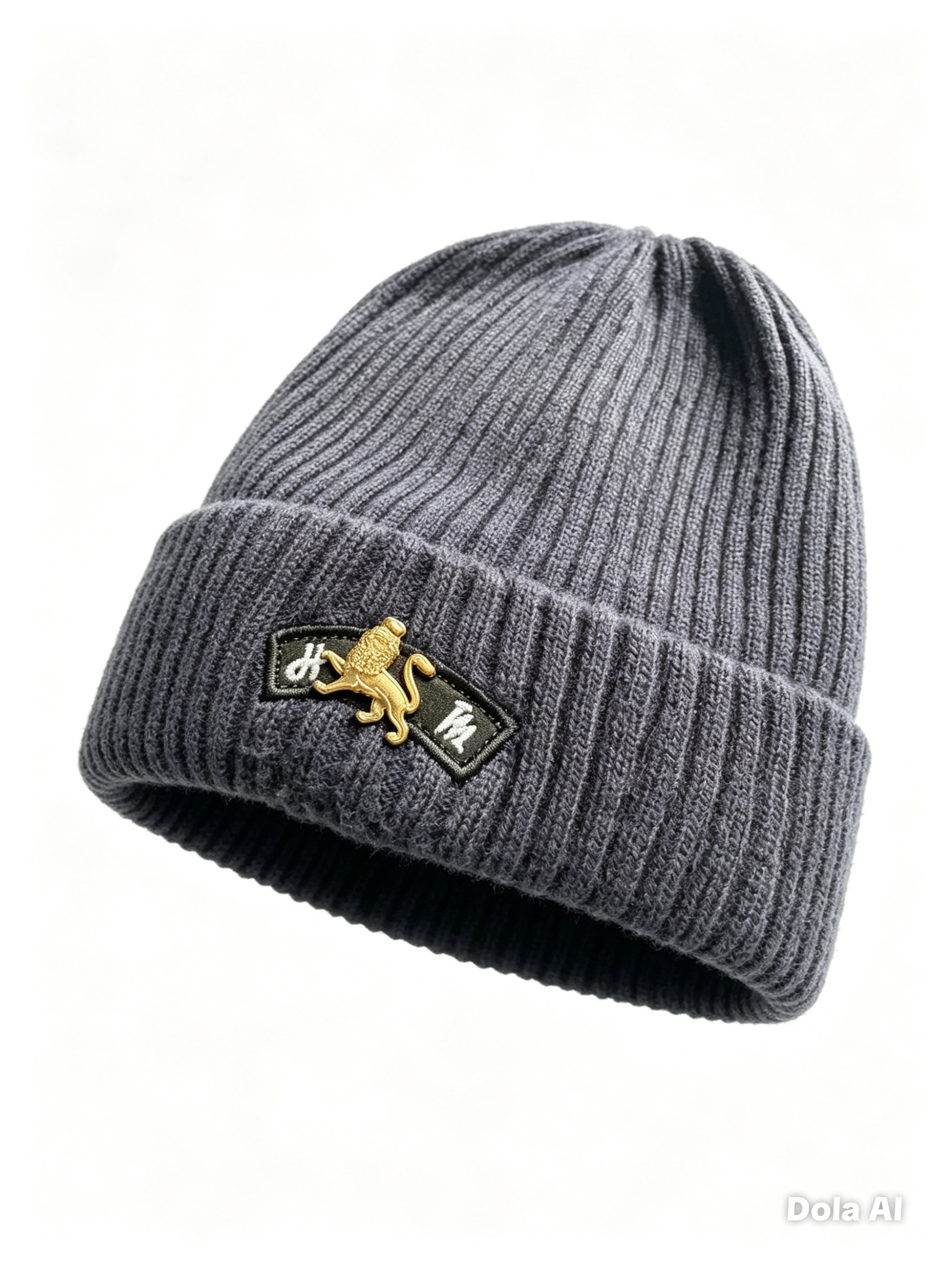 Lion Heart Black Beanie