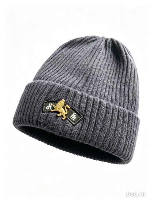 Lion Heart Black Beanie