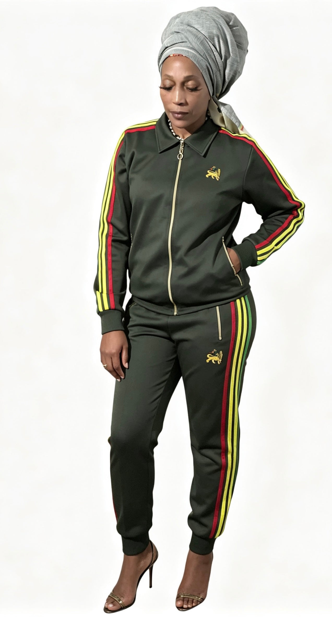Women’s Olive Green Premium Tracksuit