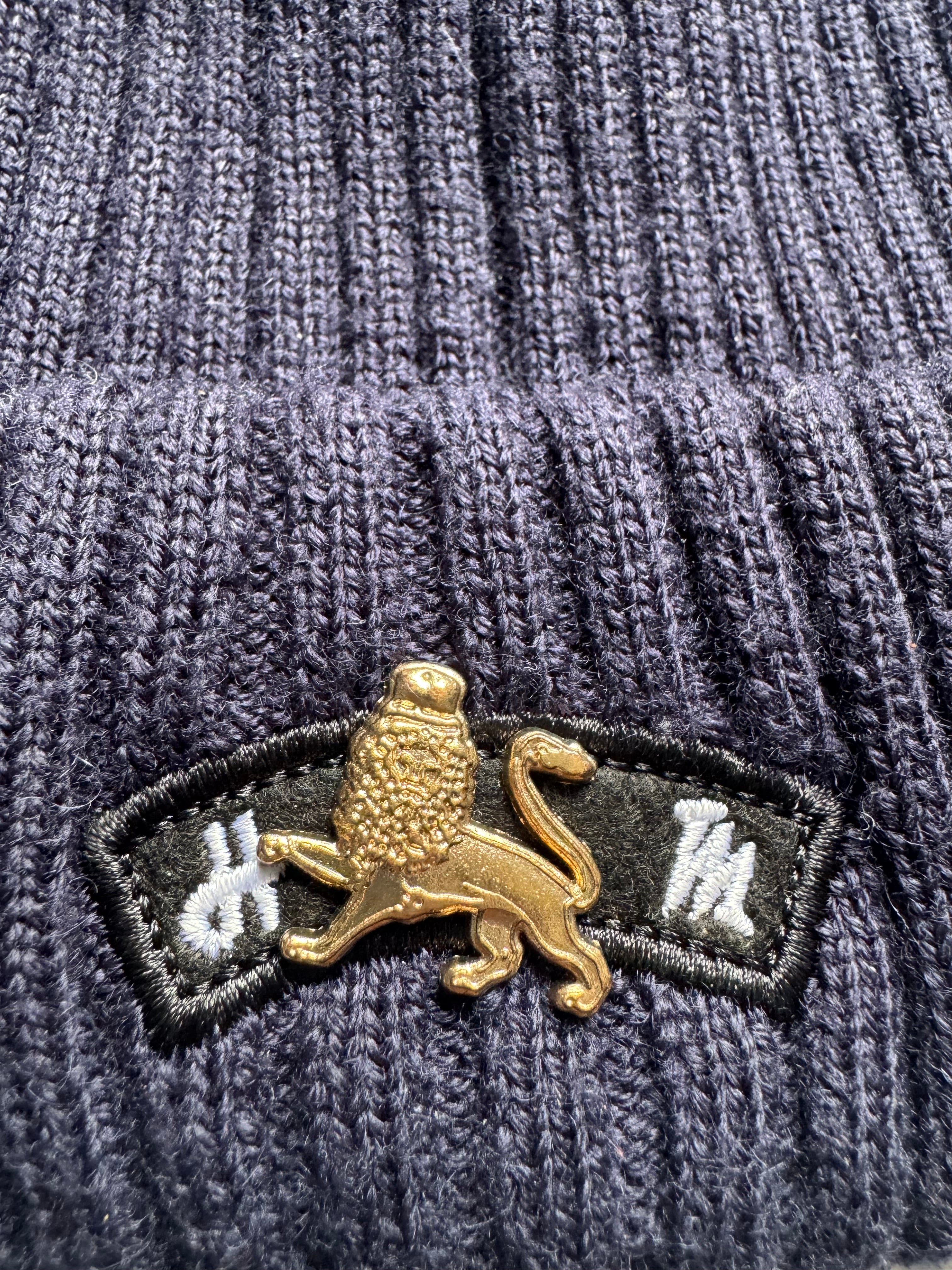 Lion Heart Navy Blue Beanie