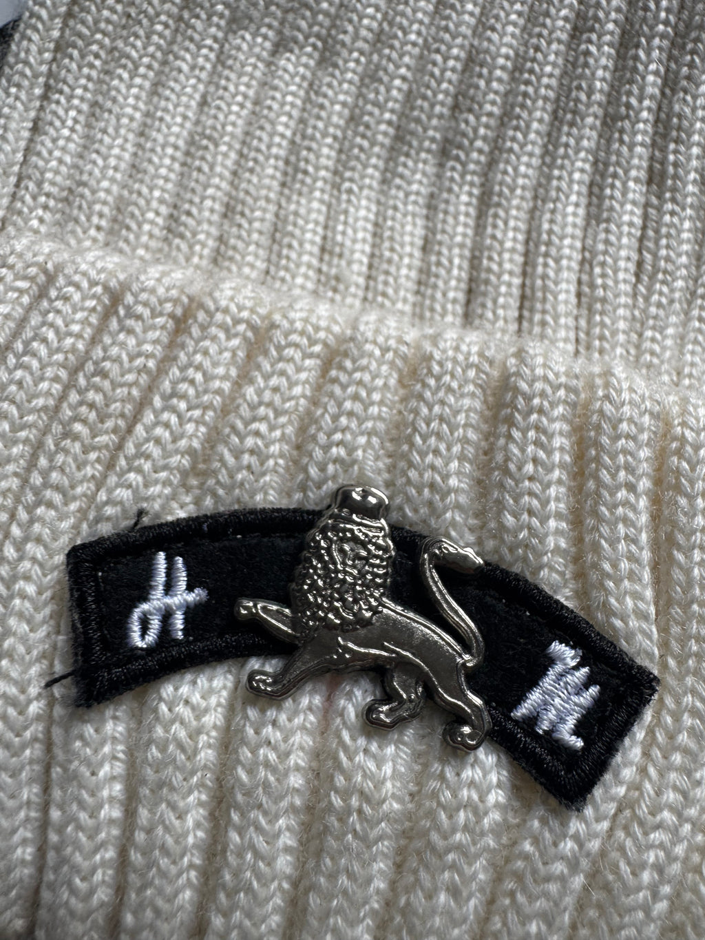 Lion Heart White Beanie