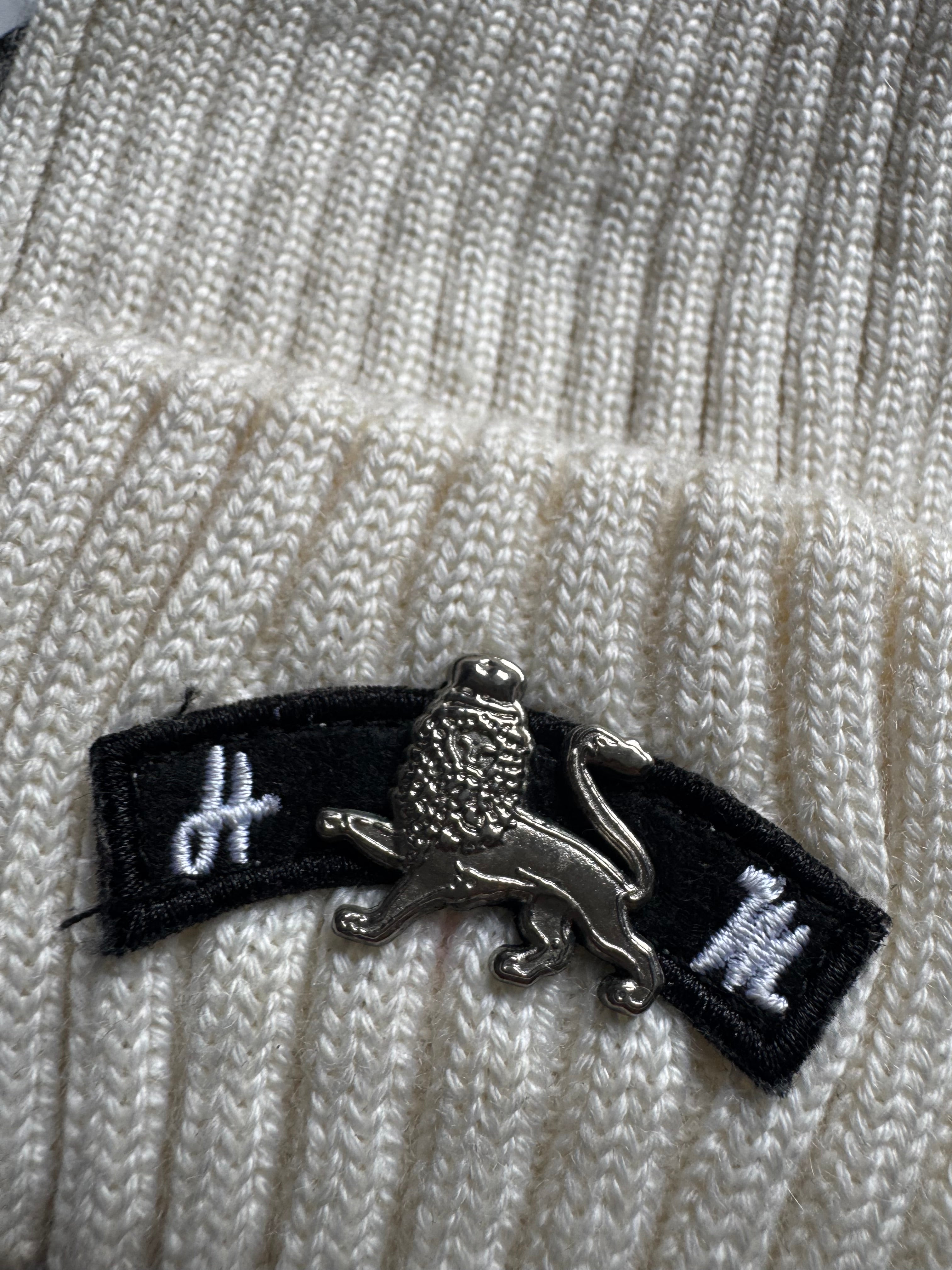 Lion Heart White Beanie